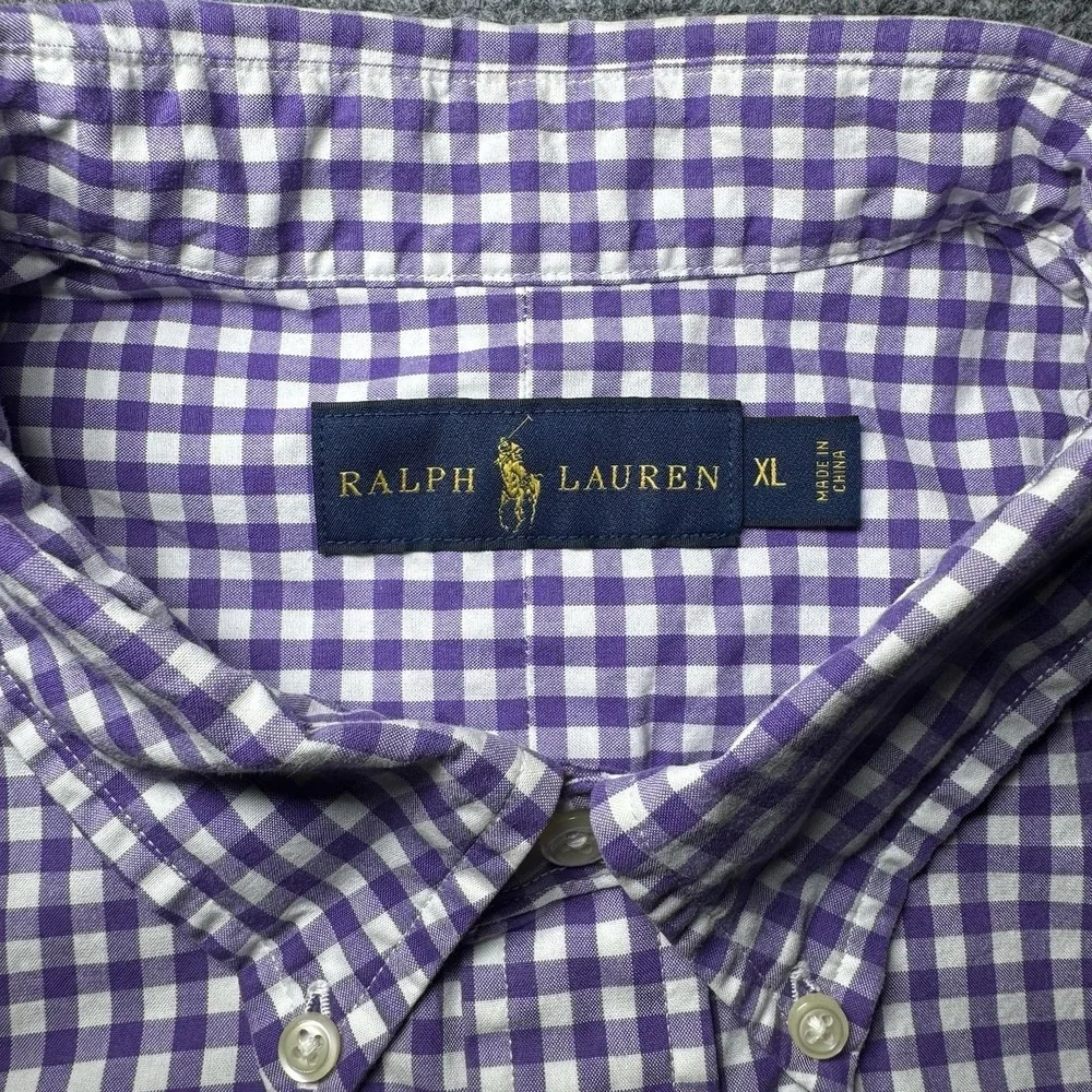 Polo Ralph Lauren Button Down Shirt Plaid Checkered Men XL Long Sleeve Lot of 2